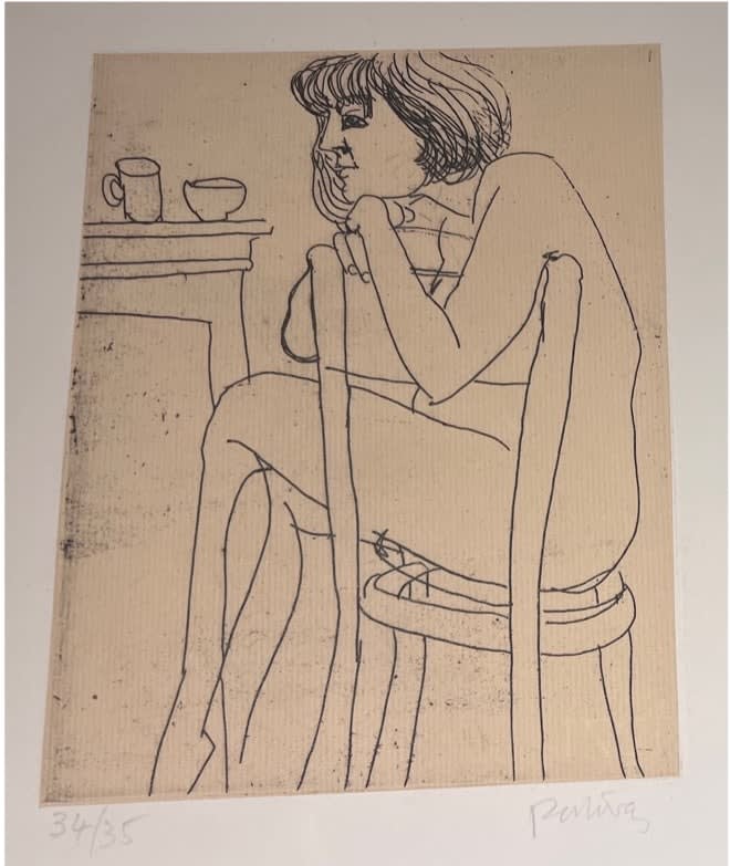 Female sitting on chair
