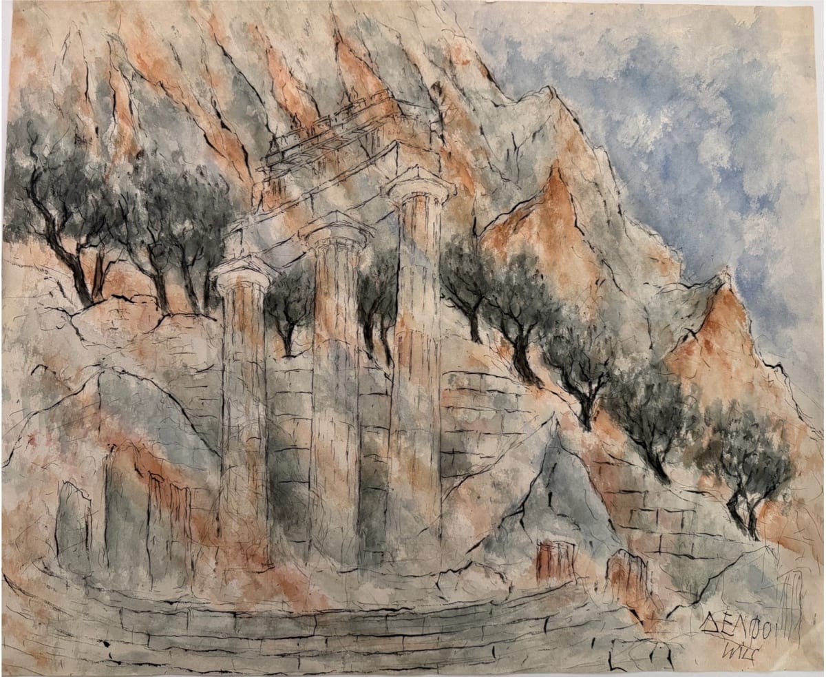 Delphi ruins and mountains, 1960s