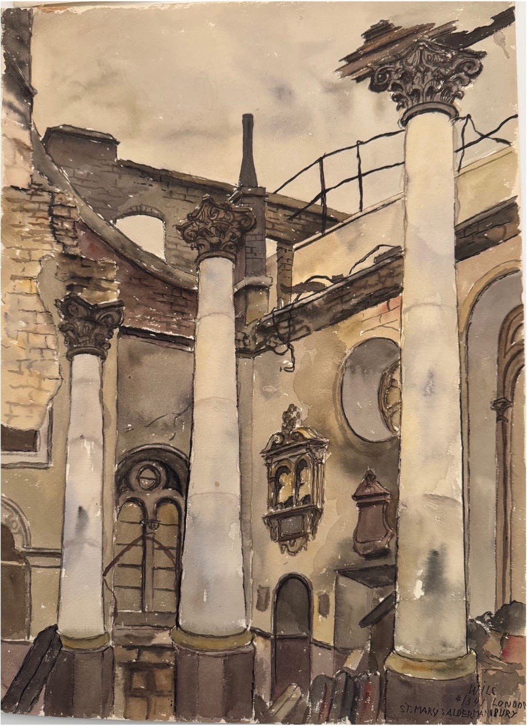 St Mary Aldermanbury, London, 1941