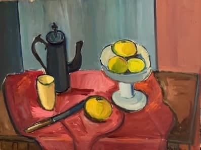 Still life with black kettle