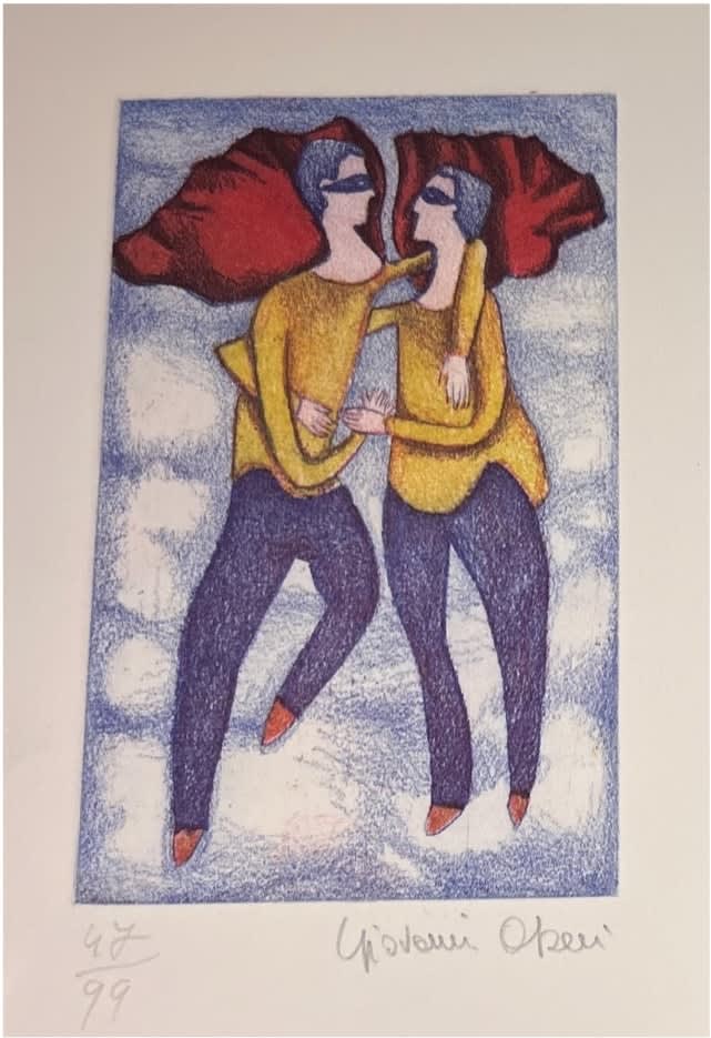 Two people in an embrace