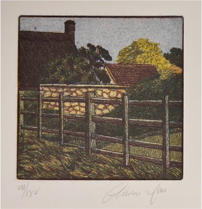 Fence in field