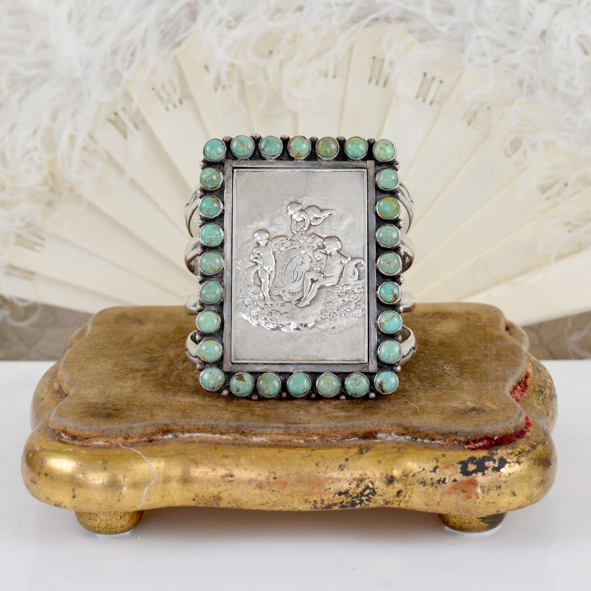 Rare Vintage Native American Navajo Swan Royston Cerrillos Turquoise Sterling Silver Bracelet Rare Vintage Native American Navajo Swan Royston Cerrillos Turquoise Sterling Silver Bracelet