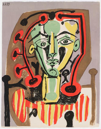 Pablo Picasso, Figure au corsage rayé, 1949