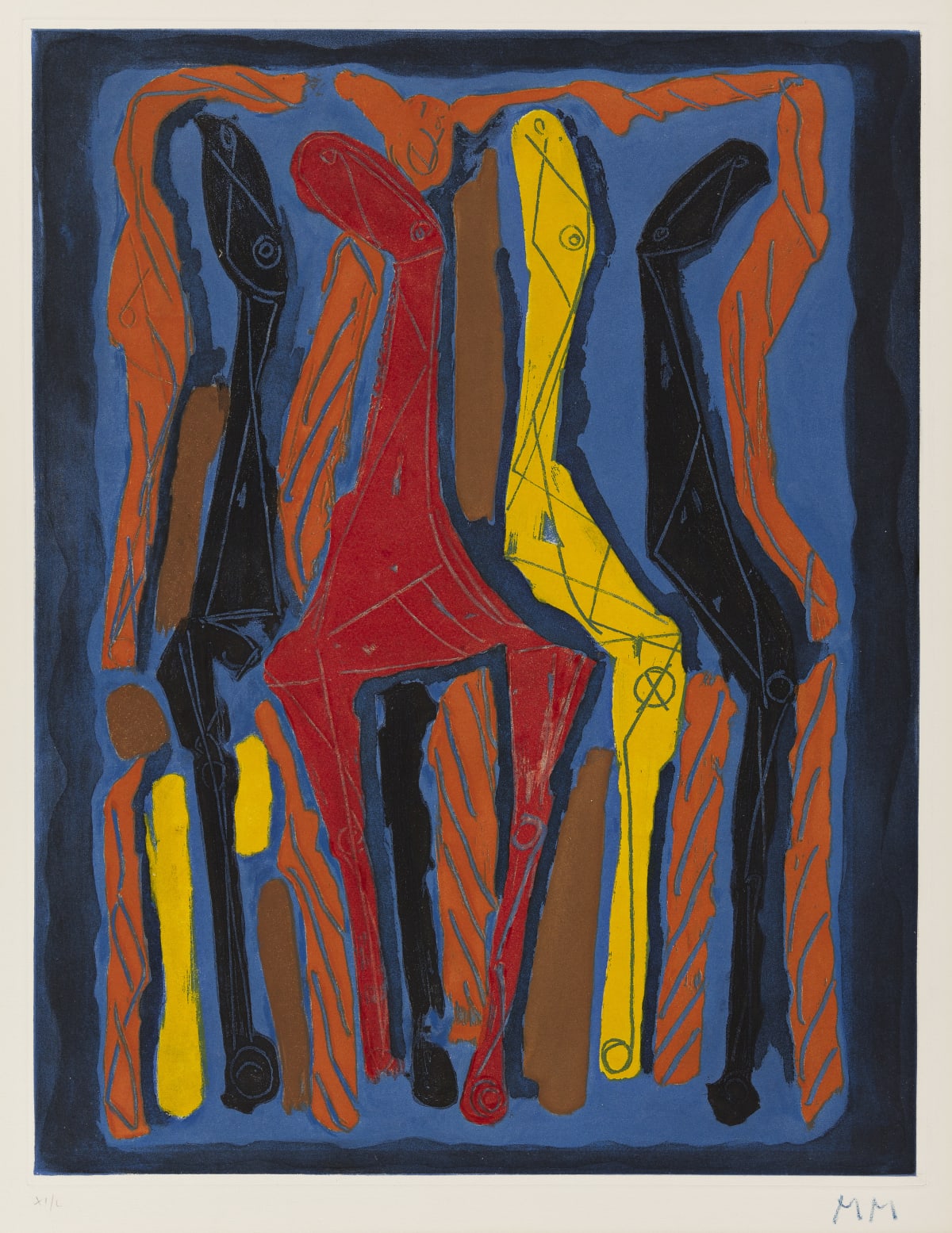 Marino Marini、le~noir(l'impazzata)、希少画集画 Marino Marini、le~noir(l'impazzata)、希少画集画 Marino