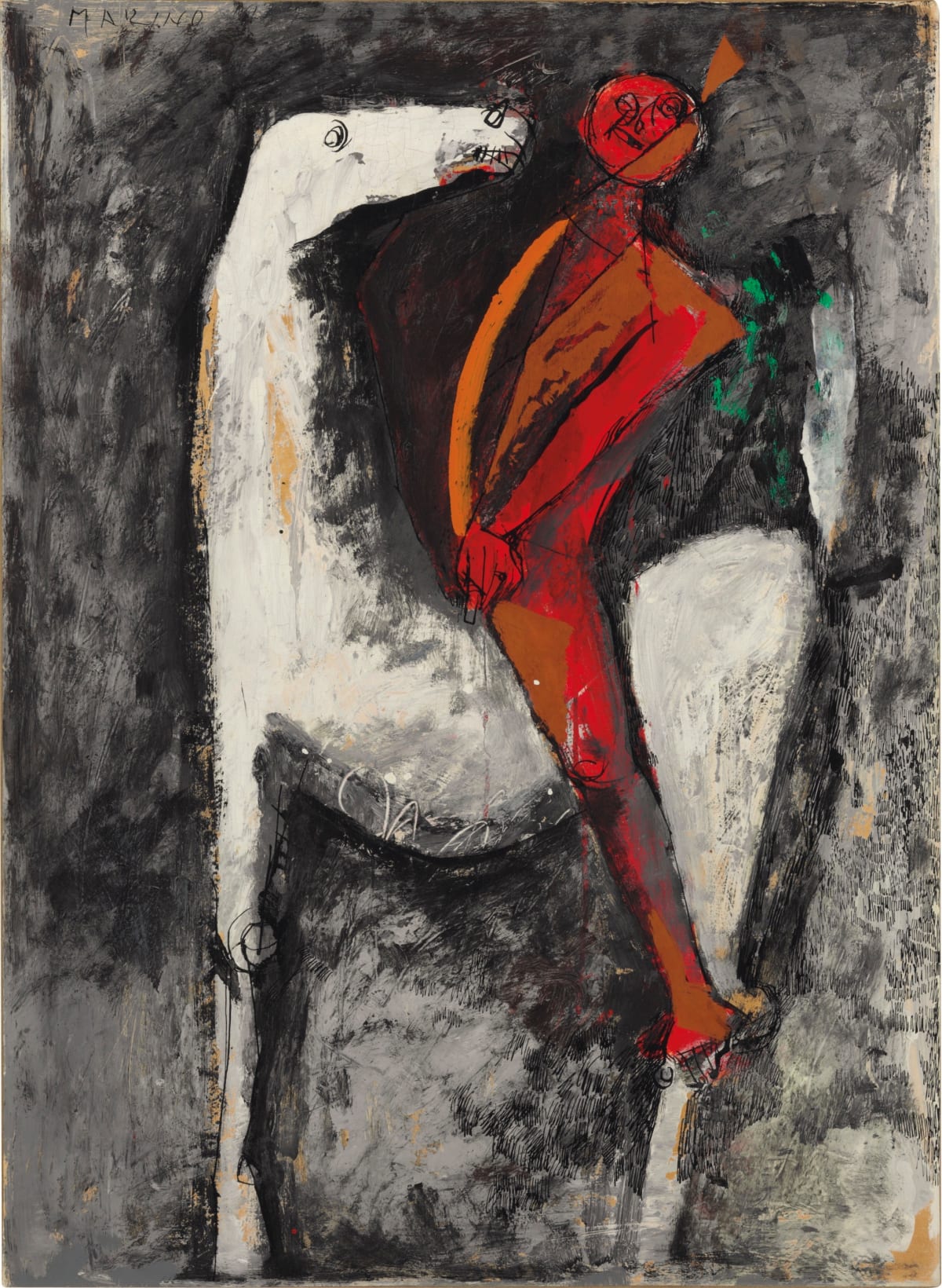 Marino Marini、bunter reiter 1、希少画集画 MARINO MARINI | Galerie Schwarzer