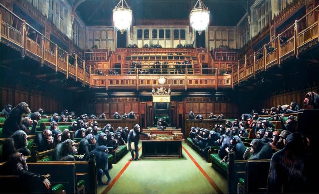 Banksy, Monkey Parliament , 2009 | Guy Hepner