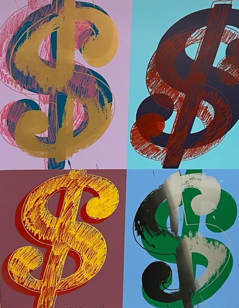 Andy Warhol, Dollar Sign Quadrant F.S. II 283-284, 1982