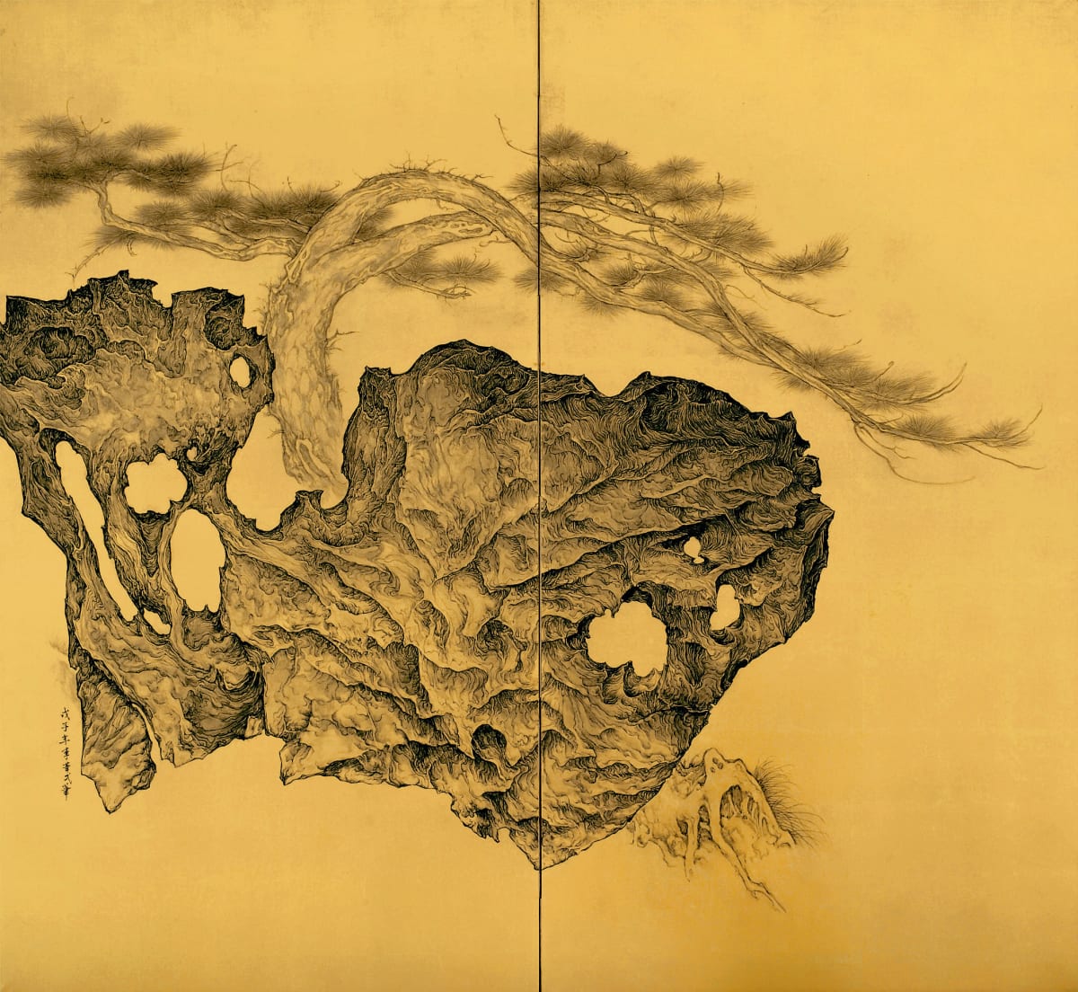 Work On Gilded Screens 金屏風 Li Huayi