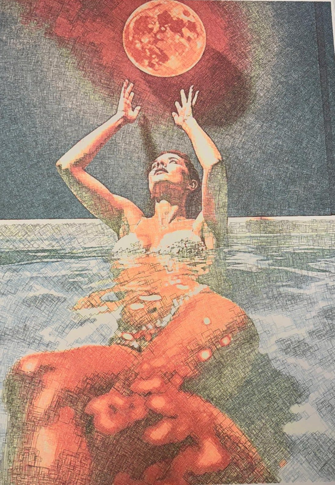 Girl In The Pool With Sun, 2024