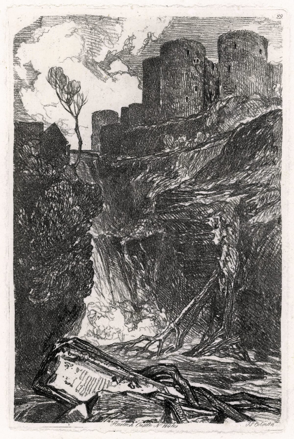 John Sell Cotman Harlech Castle 1810 17 London Original Print Fair