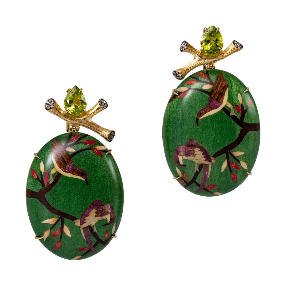 Green Bird Earrings, 2024