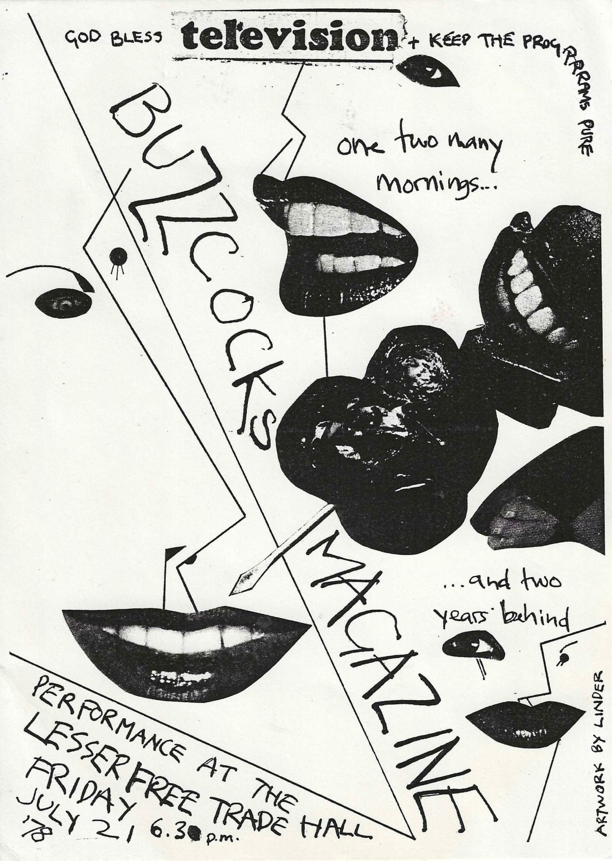 Flyer for Buzzcocks and Magazine gig at Lesser Free Trade Hall, Manchester, 1978, 1978