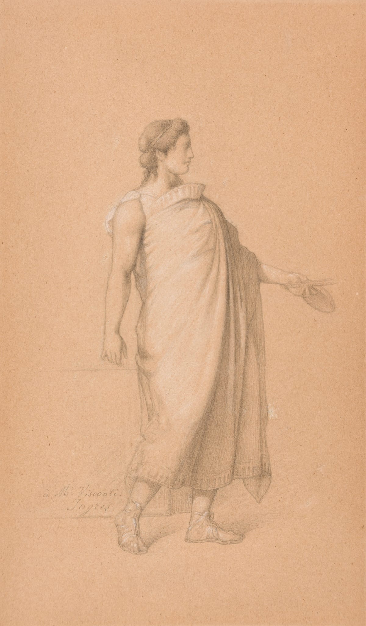 Apelles holding his palette and brushes Late reinterpretation after The Apotheosis of Homer, c. 1860