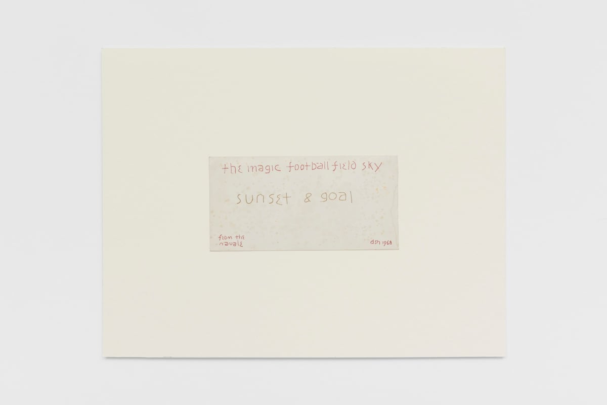 Dom Sylvester HOUÉDARD sunset and goal, 1968 pen on glossy card 13 x 26.5 cm