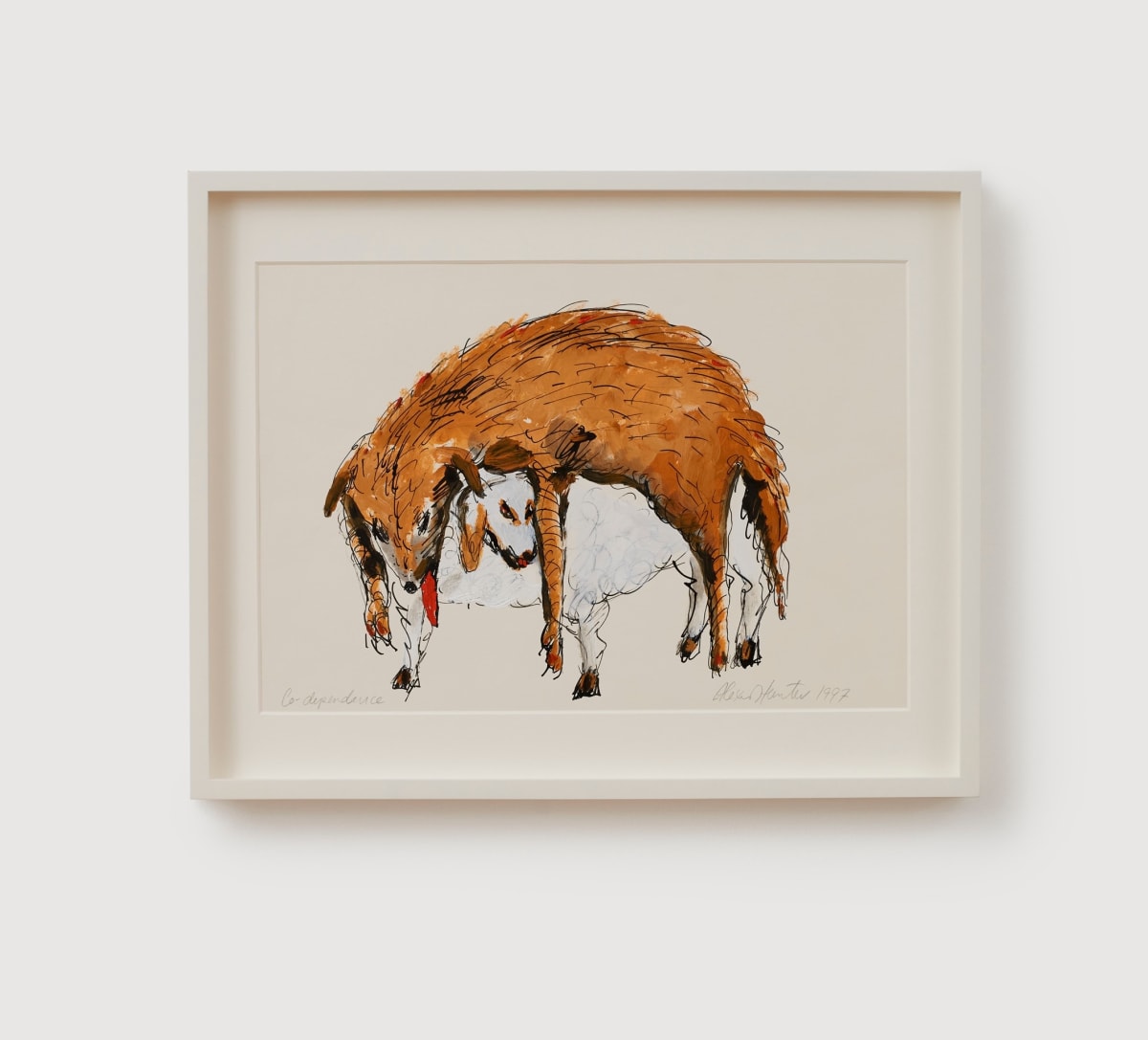 Alexis HUNTER Co-dependance, 1997 Acrylic and pen on card 30 x 42 cm