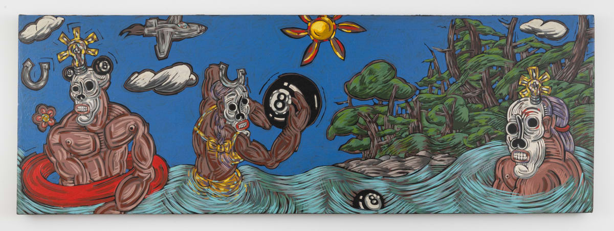 Jan WADE, Skullhead artists at the beach, 1988