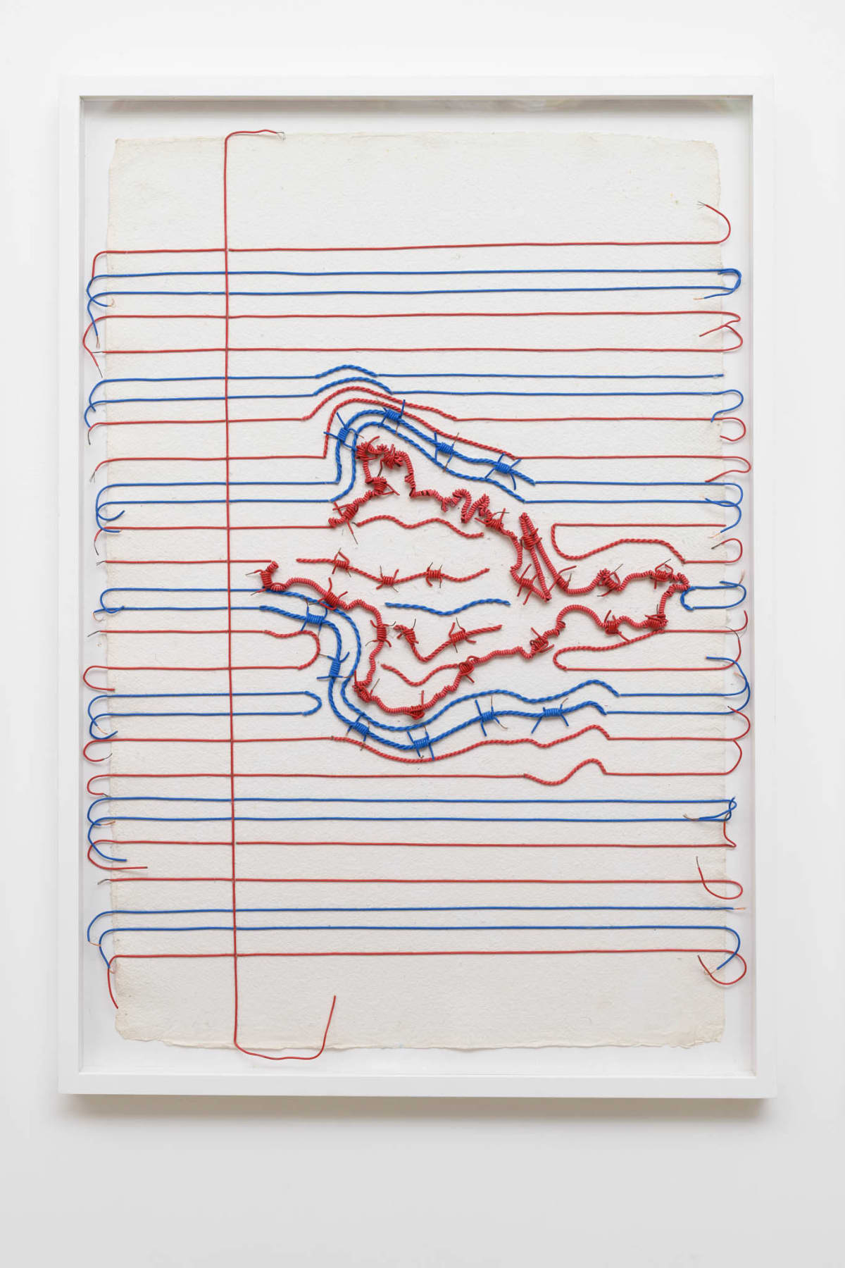 Reena Saini KALLAT, Ruled Paper (red, blue, white), 2022
