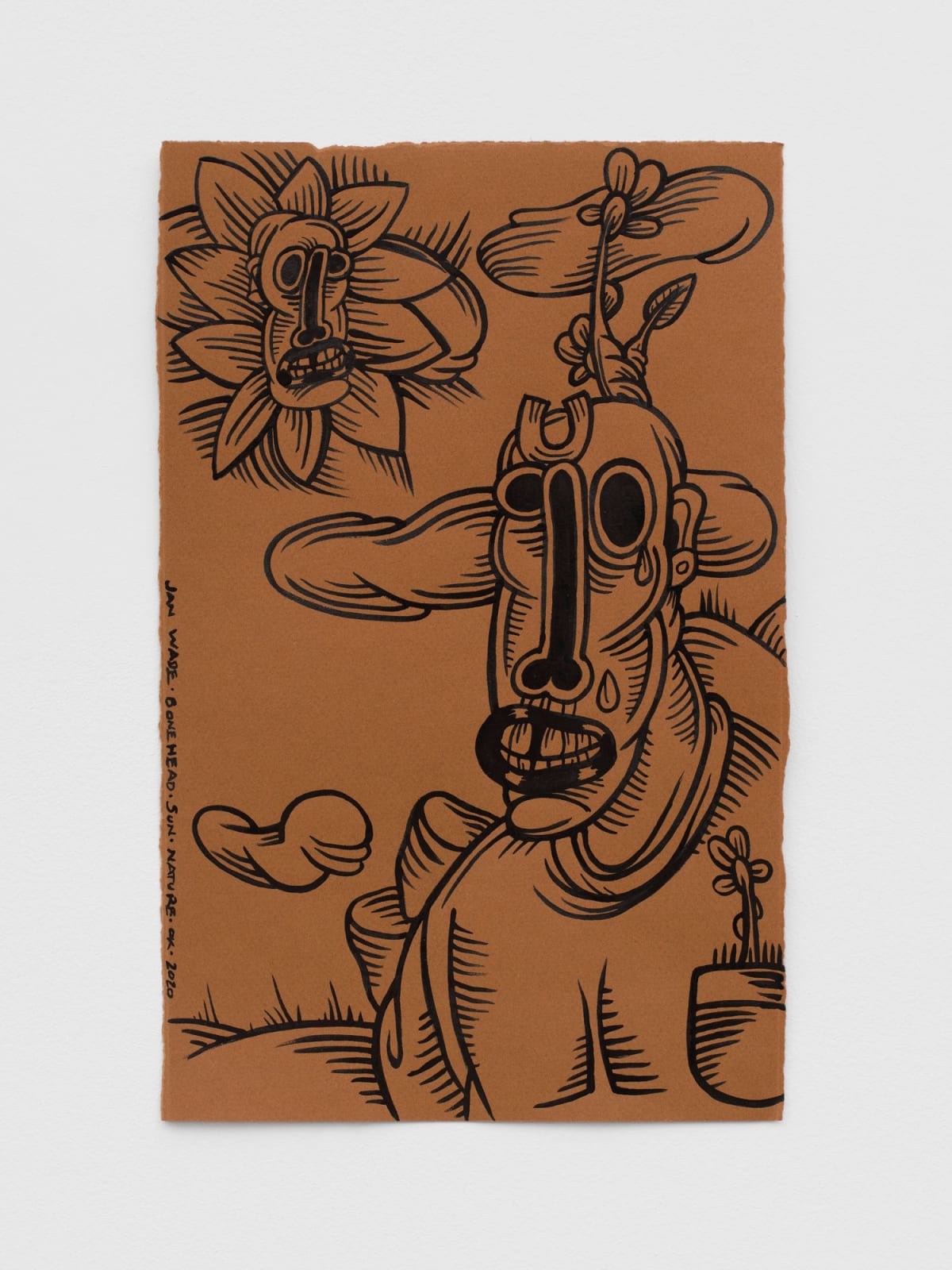 Jan WADE Bonehead, 2020 Marker on paper 32.5 x 20.7 cm