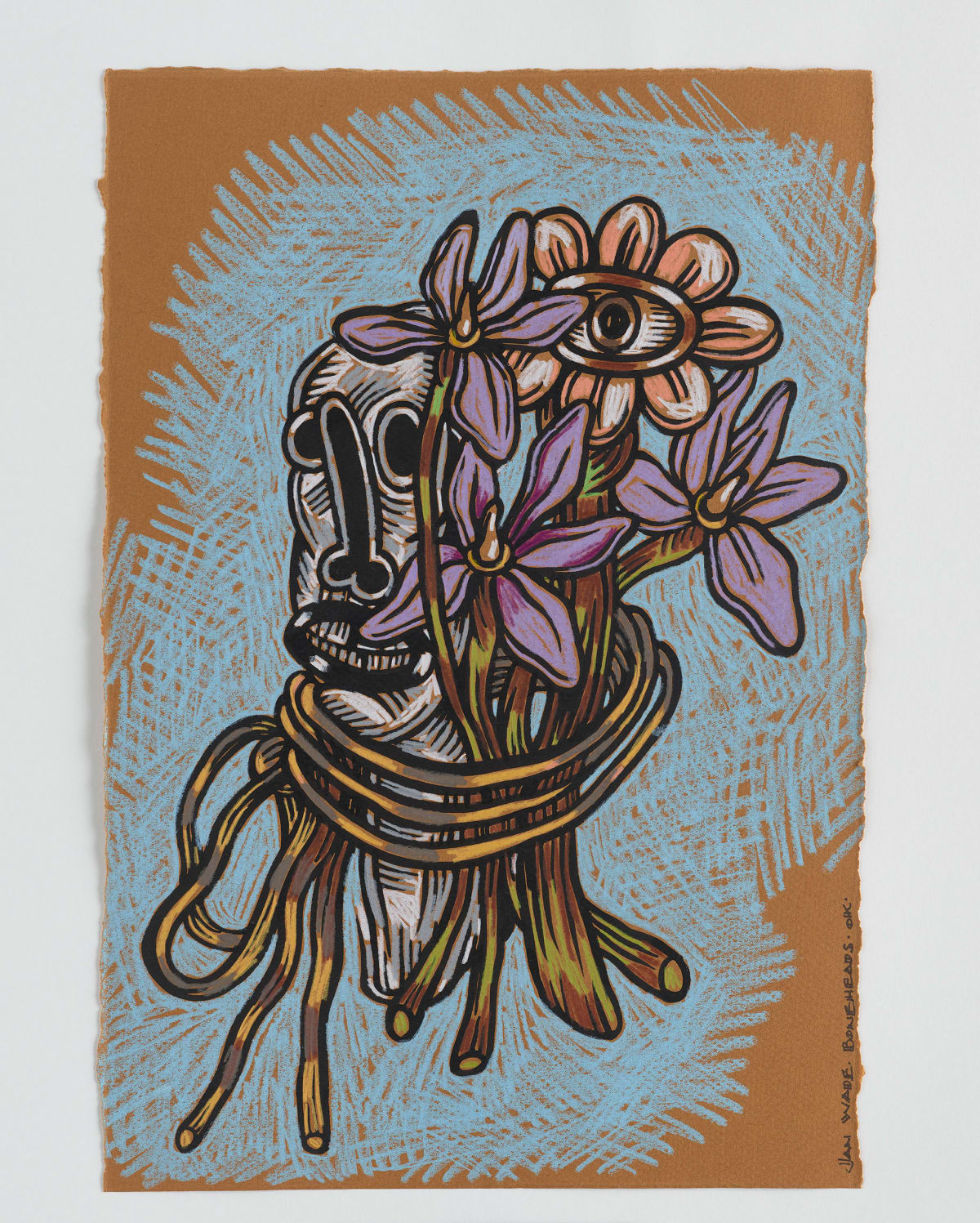 Jan WADE Boneheads, 2004 Ink, pencil and crayon on paper 32 x 23.5 cm