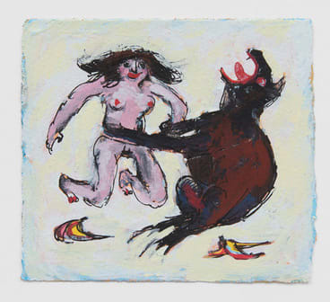 Alexis HUNTER Untitled (Woman and Beast series), c. 1985 Gouache and ink on paper 10.6 x 12 cm