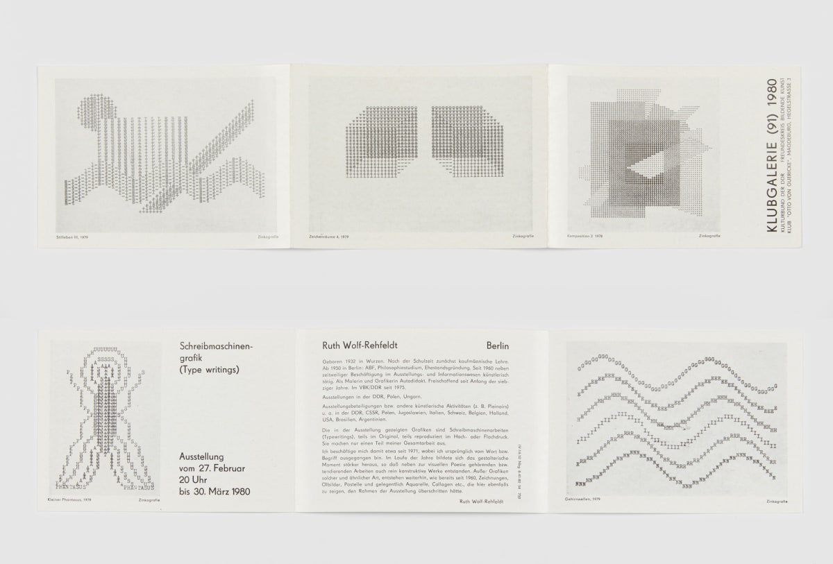 Ruth WOLF-REHFELDT, Schreibmaschinen-grafik, 1980