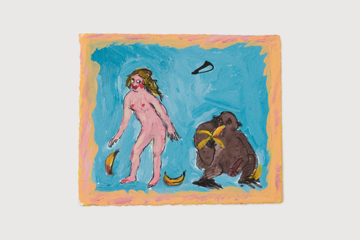 Alexis HUNTER Untitled (Woman and Beast), 1990 Pen and ink on paper 10.6 x 12.7 cm