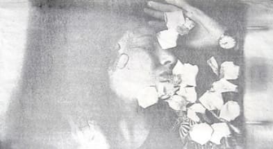 Penny SLINGER Coming Up Roses/Petals Fall-4, 1974 Xerox self monoprint Unique 29.2 x 48.3 cm