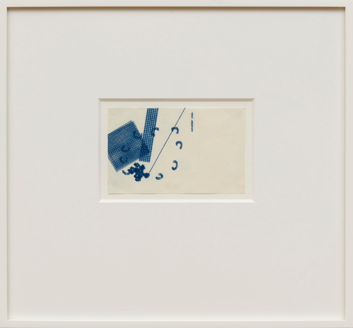 Dom Sylvester HOUÉDARD Typestract - 180764 (Blue), 1964 Ink typed on paper 10 x 16.5 cm
