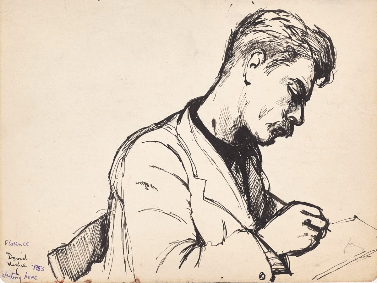 David Michie Writing Home, Florence, 1953