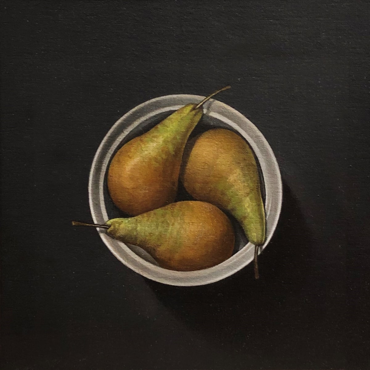 Pears in a Grey Bowl