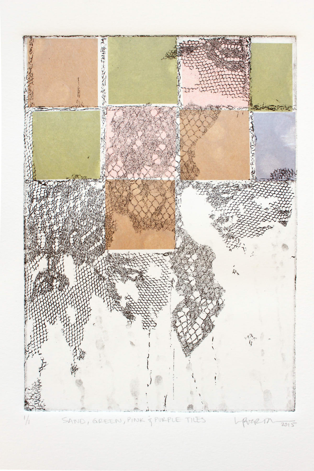 Sand, Green, Pink and Purple Tiles, 2015