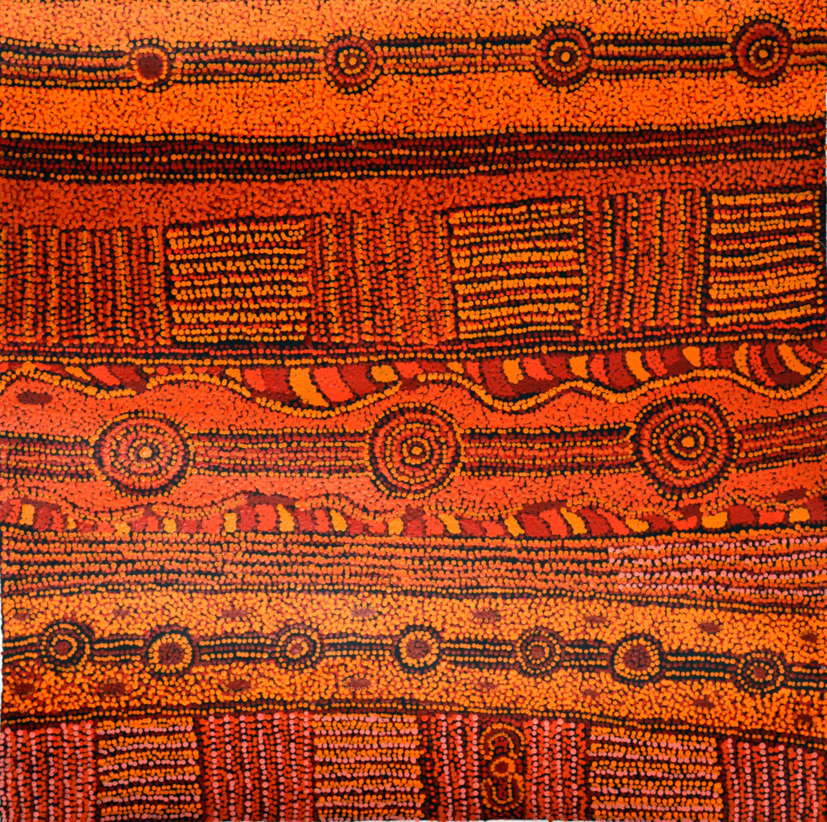 Milpati Baker Kalaya 2013 acrylic on canvas 100 x 100 cm