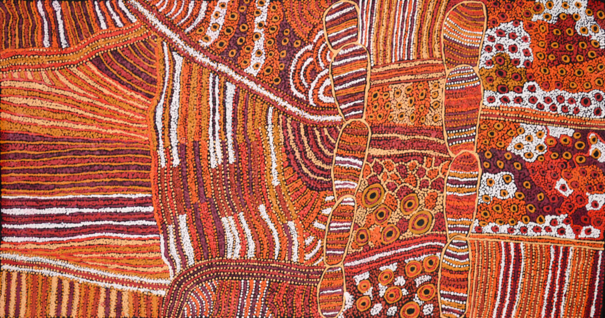 Judy Martin Ngayuku Ngura (my country) acrylic on linen 150 x 75 cm