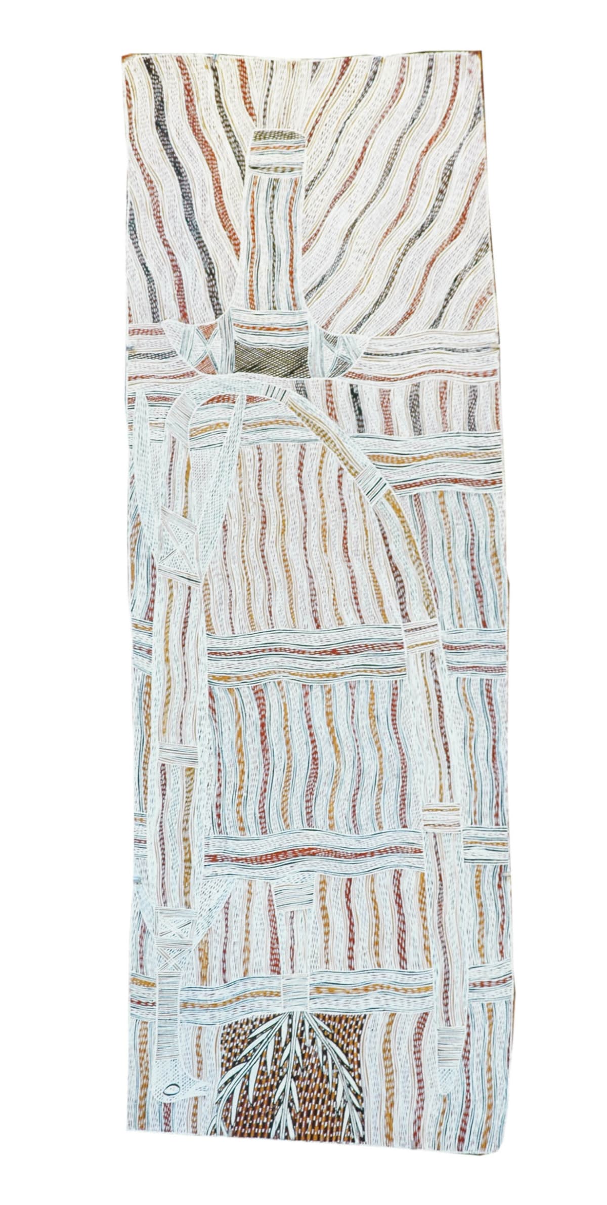Galuma Maymuru Guwak natural earth pigment on bark 104 x 67 cm