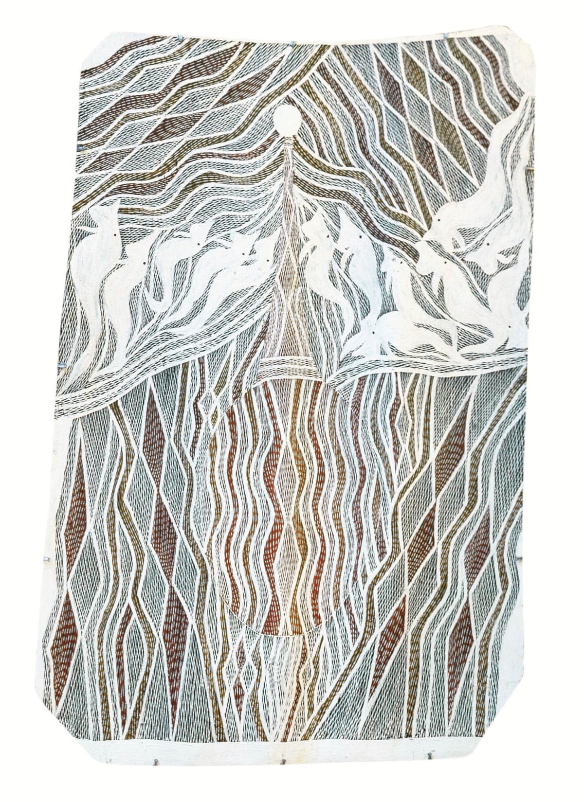 Napuwarri Marawili Yathikpa natural earth pigment on bark 93 x 58 cm