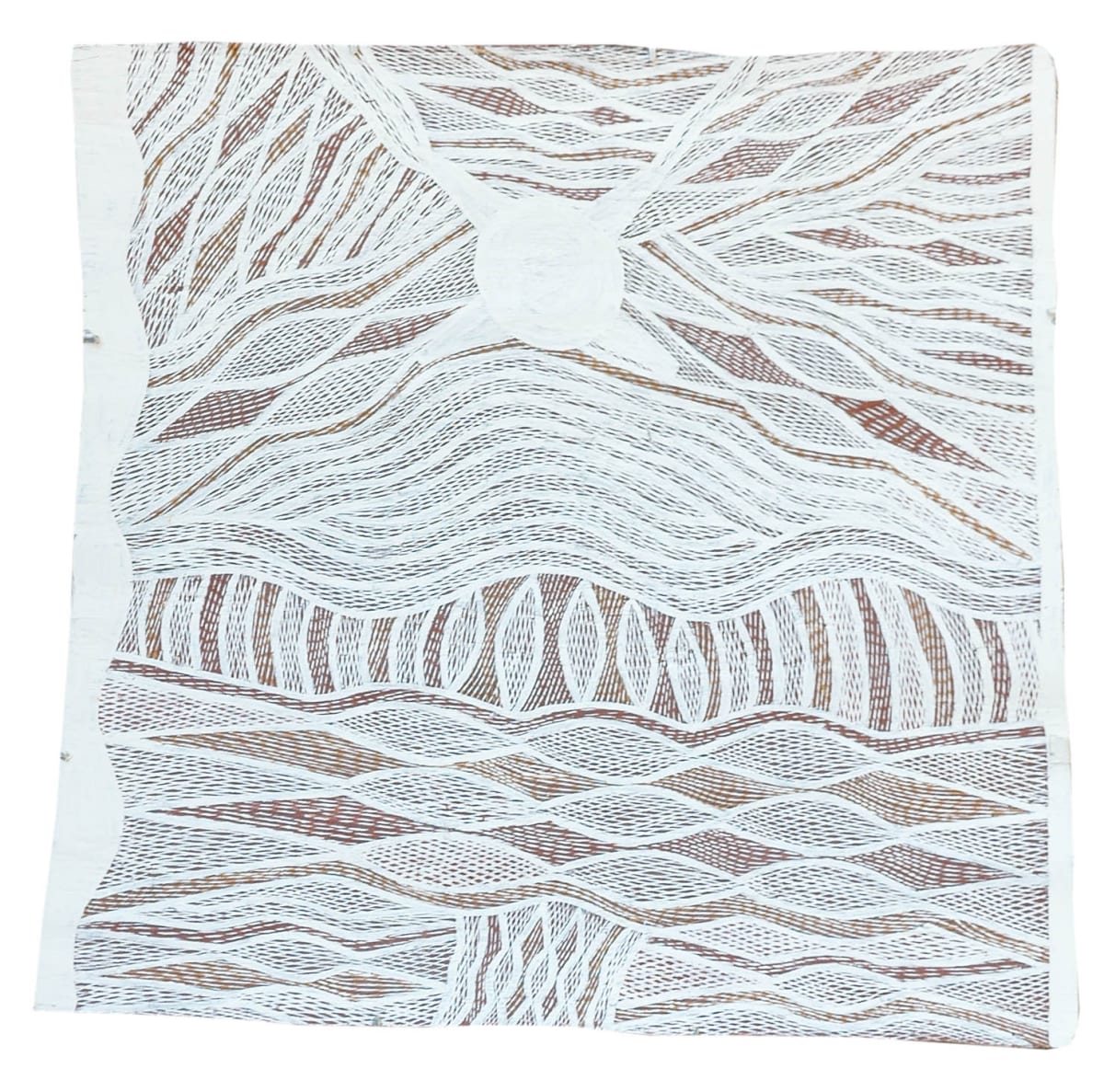 Napuwarri Marawili Yathikpa natural earth pigment on bark 65 x 60 cm