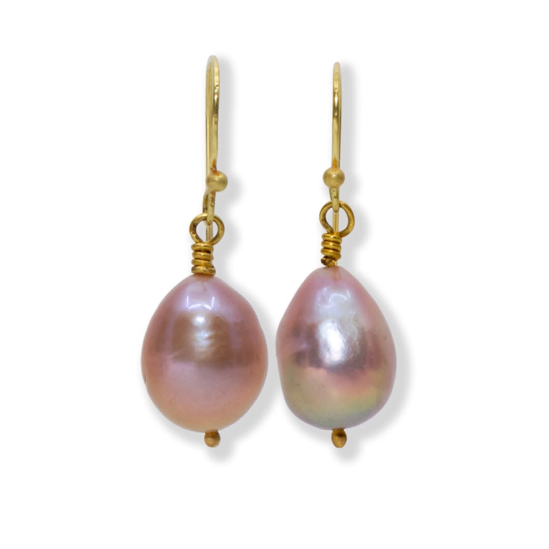 Marki Knopp Large South Sea Pink Pearl Earrings Slate Gray Gallery