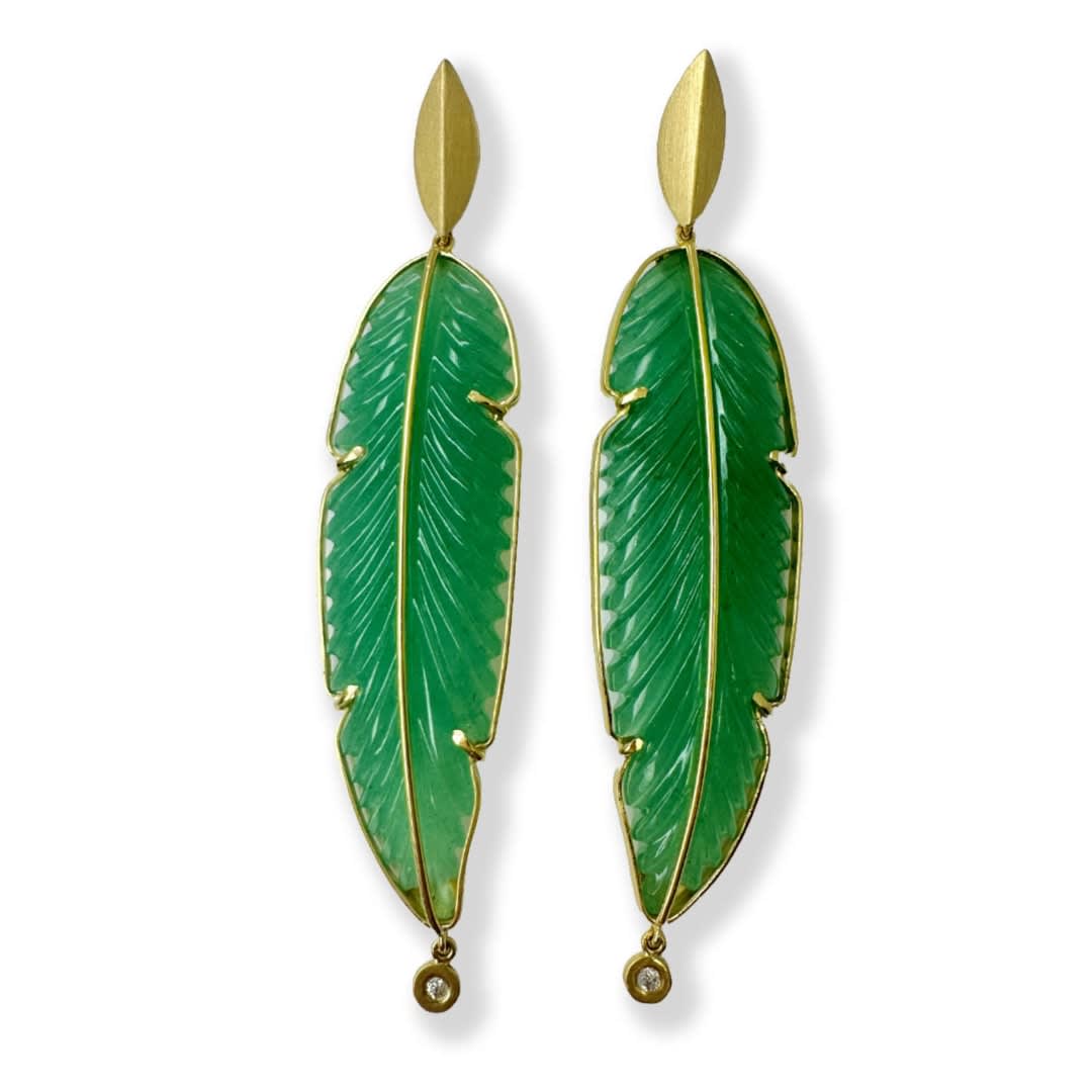 Sandra Frias Banana Leaf Earrings Slate Gray Gallery