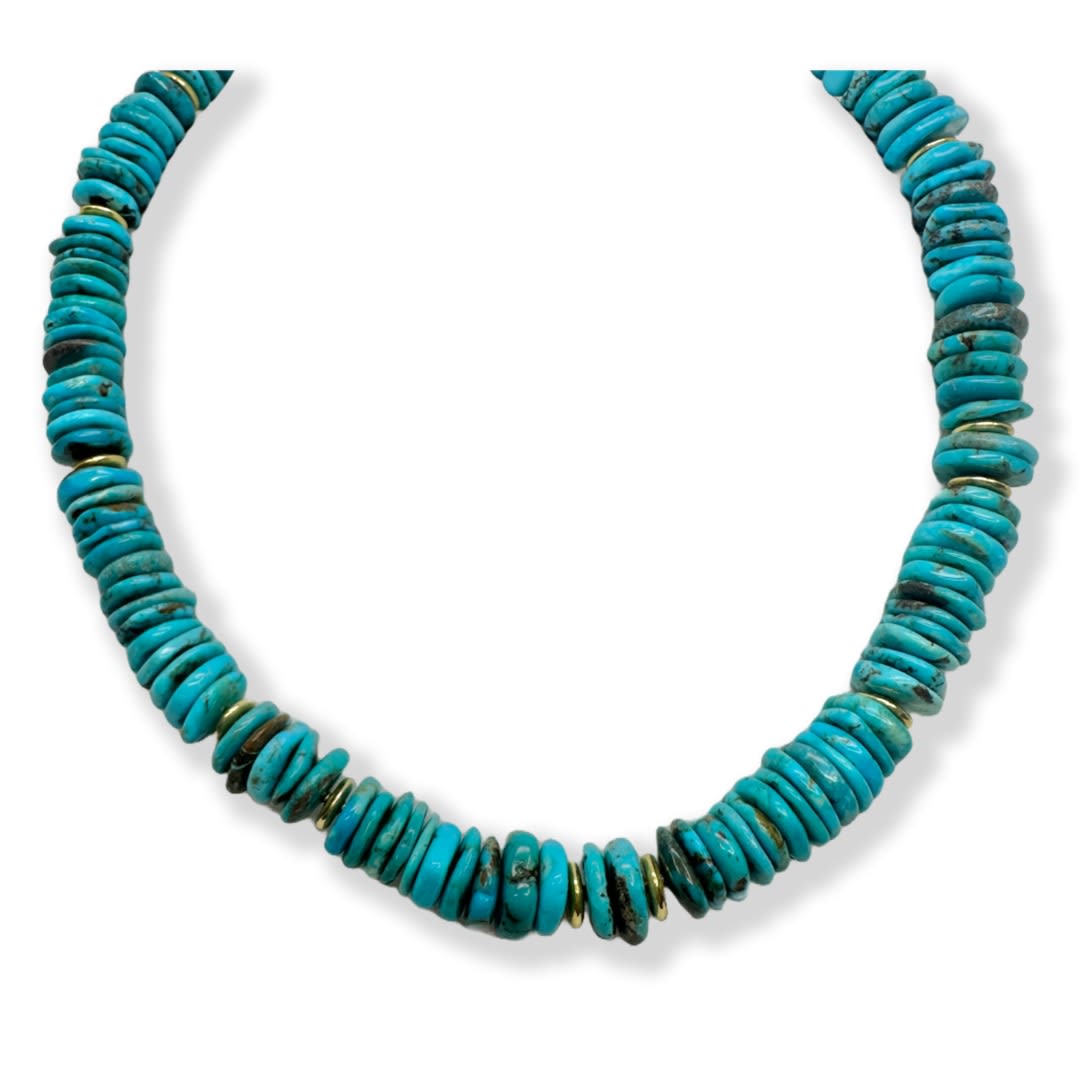 Barbara Heinrich Turquoise Bead Necklace Slate Gray Gallery