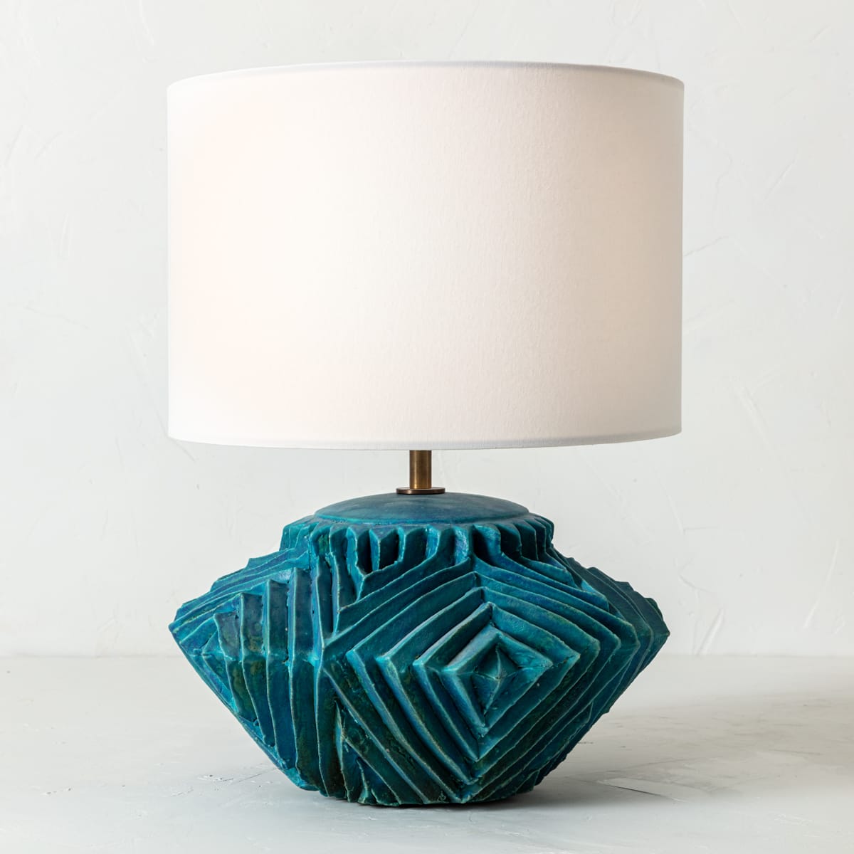 Turquoise ceramic shop lamp