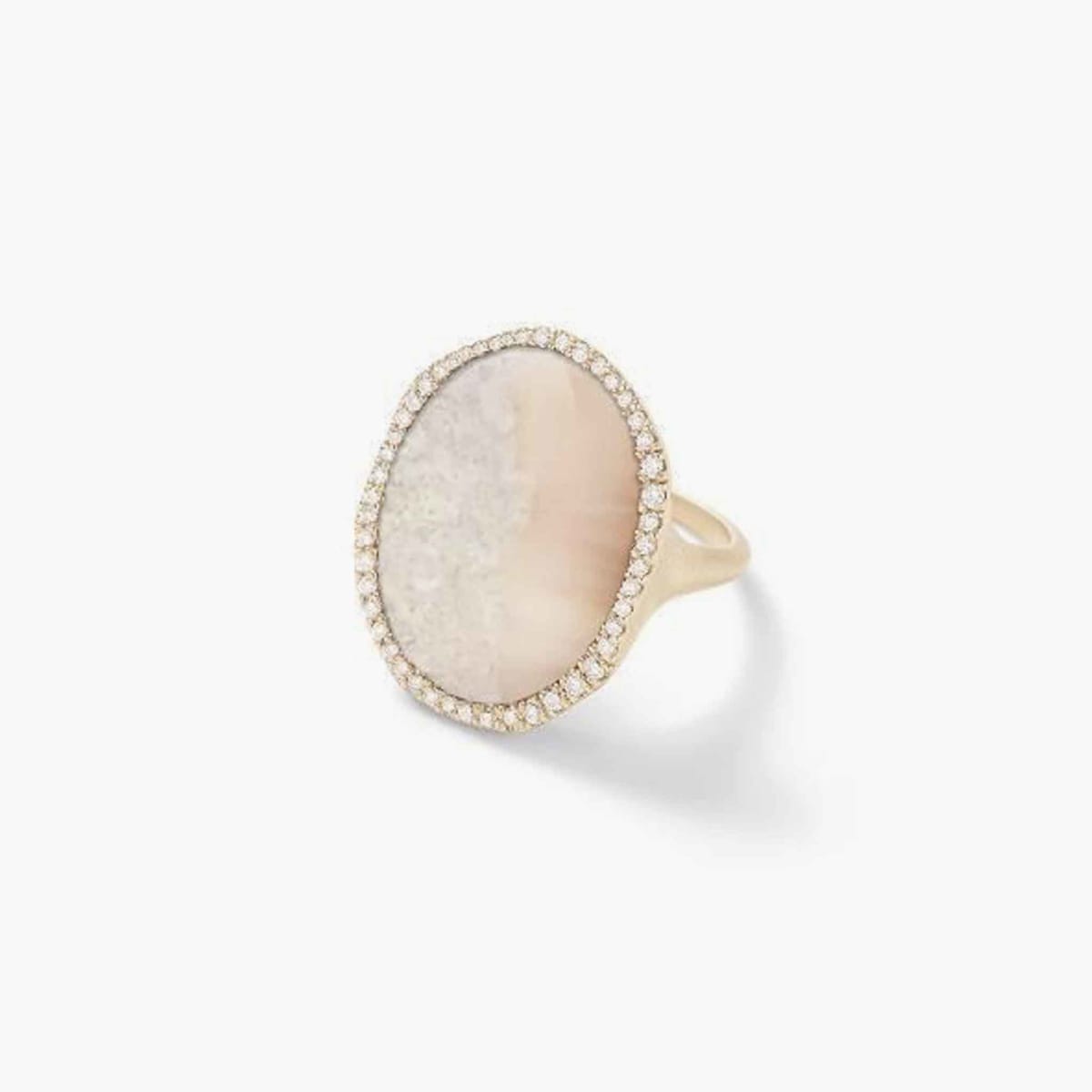 Ring in Pink Gold & Black enamel set with Diamonds - Tayloe Piggott Jewelry