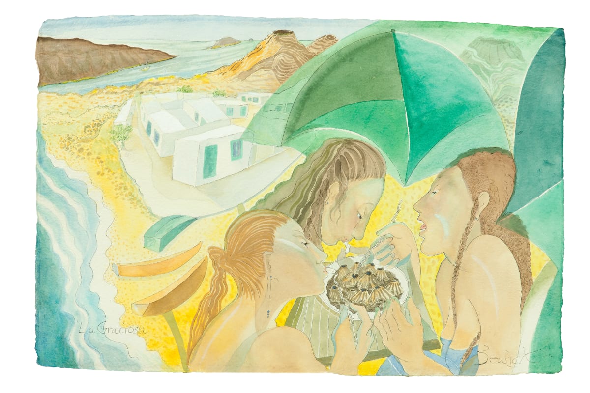 Lot 12 - DRINKING IN A TUSCAN LANDSCAPE by Pauline Bewick