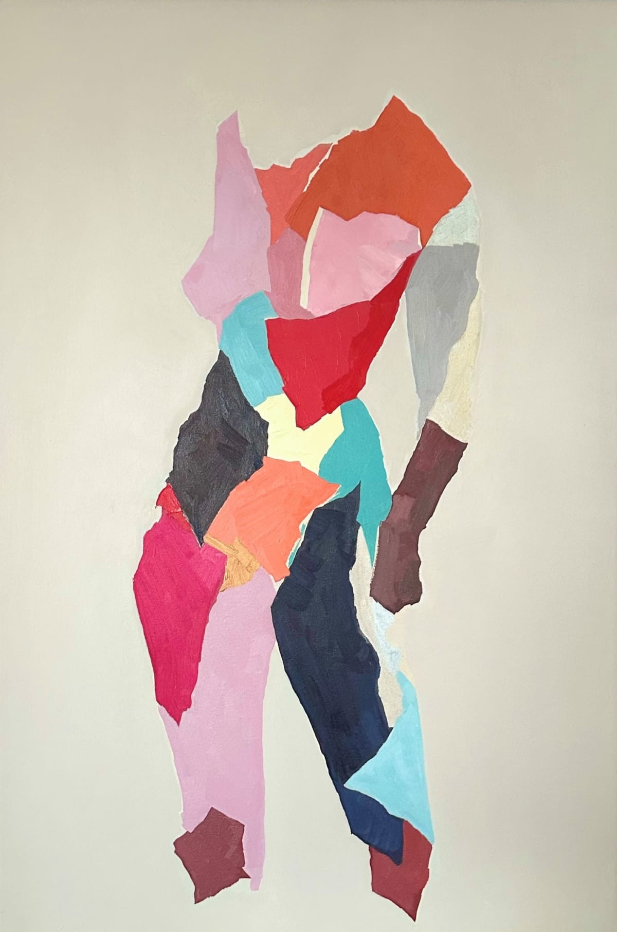 Figure with pink and reds, 2024