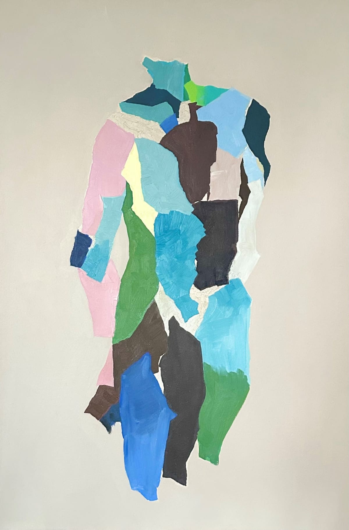 Figure in blue and greens, 2024