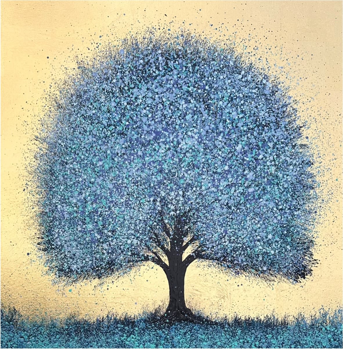 A Splash of Blue on Gold , 2024