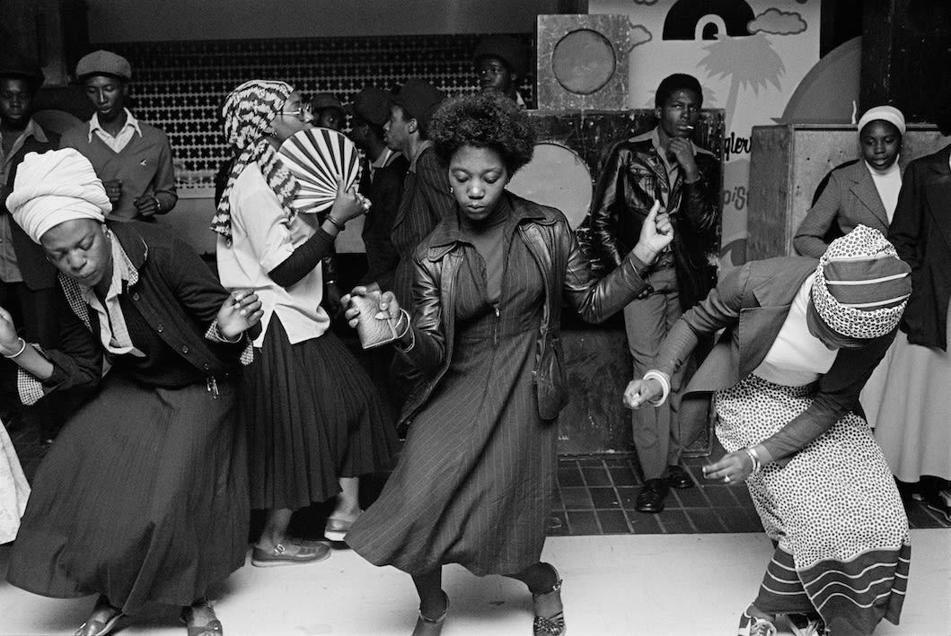 Girls dancing in a youth club, Wolverhampton, 1978