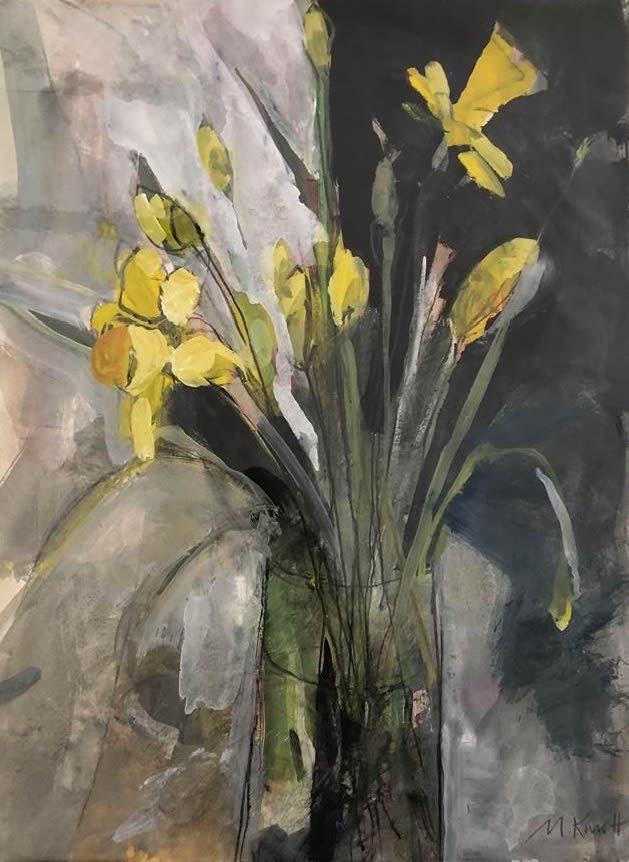 Margaret Knott Daffodils In Glass Pot Will S Art Warehouse