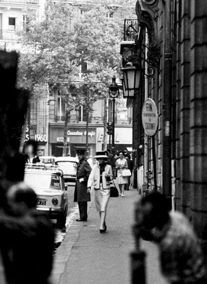 Douglas Kirkland Coco Chanel walking from the Hotel Ritz Paris her home for 20 years to the House of Chanel 1962 Westwood Gallery NYC