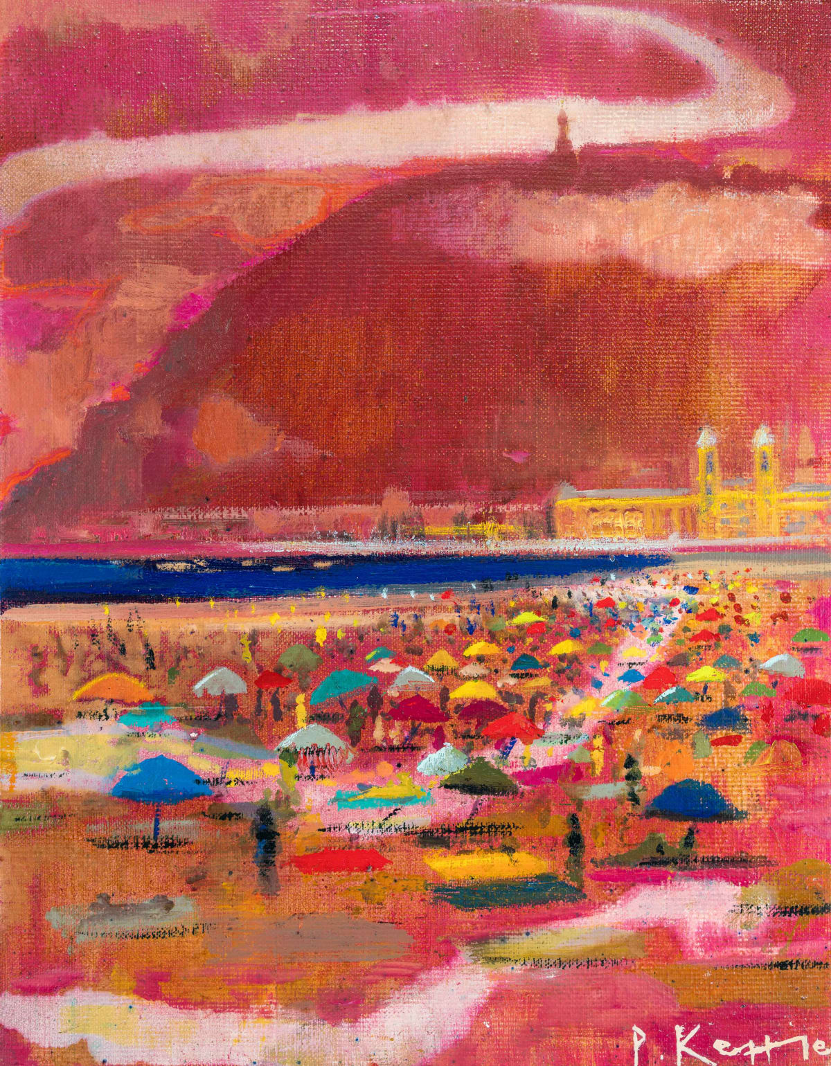SAN SEBASTIAN, UMBRELLAS ON THE BEACH